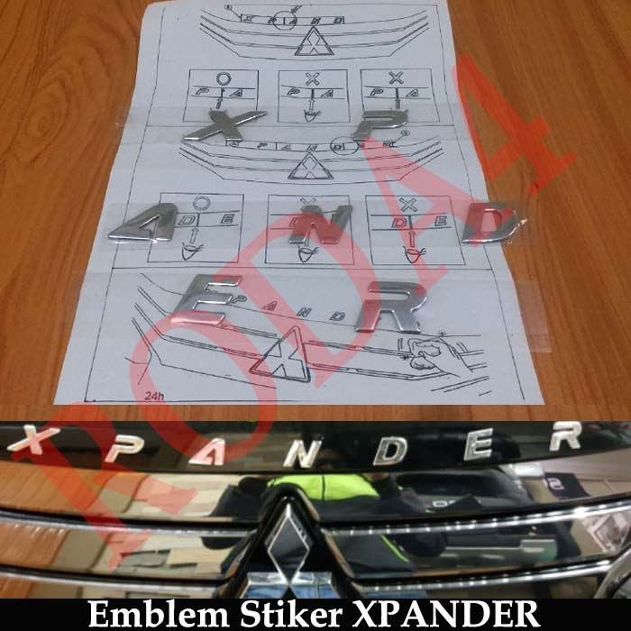 Jual Emblem Xpander Stiker Hood Engine Kap Mesin Depan Logo Emblem